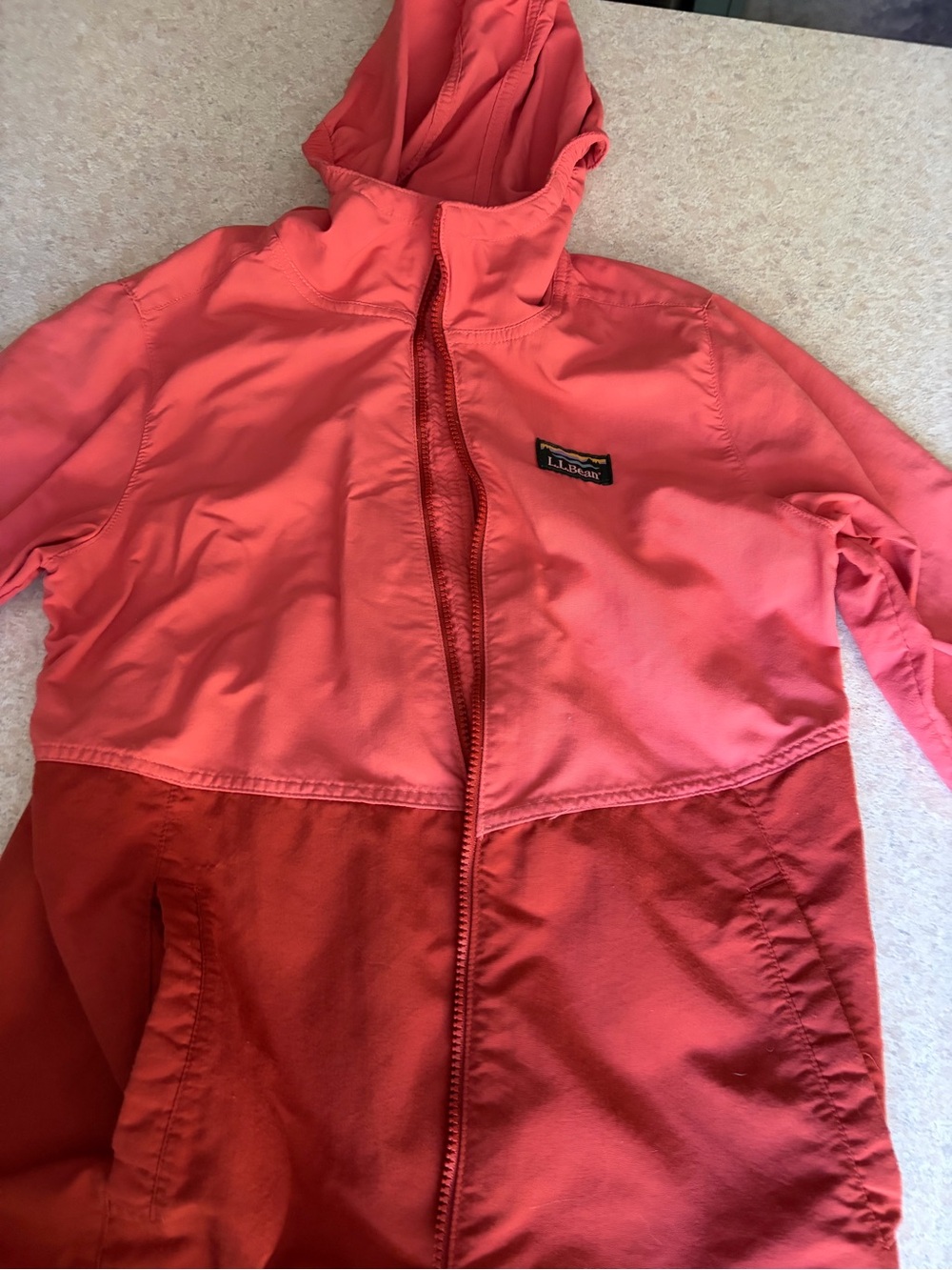 L.L.Bean kids Two-Tone Coral Hooded Jacket